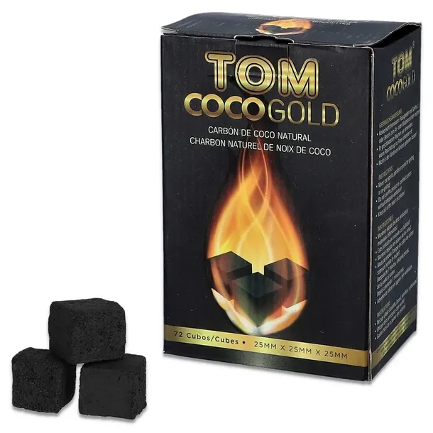 WĘGIEL KOKOSOWY DO SHISHY TOM COCO GOLD 1kg 25mm shisha węgielki kokosowe