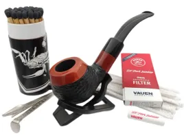 fajka-tradycyjna-drewniana-rekodzielo-filtry-wyciory-zapalki-stojak