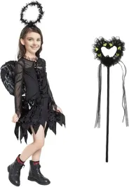 stroj-karnawalowy-przebranie-kostium-aniolek-z-czarnymi-skrzydlami-aureola