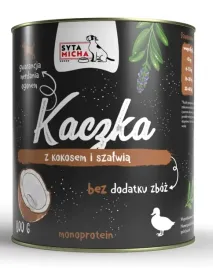 mokra-karma-dla-psa-syta-micha-kaczka-z-kokosem-i-szalwia-puszka-800g