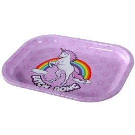 tacka-do-skrecania-metalowa-black-leaf-rozowa-jednorozec-18x14cm