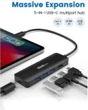 hub-usb-c-dockteck-adapter-koncentrator-5w1-100-w-pd-3x-usb-3-0-hdmi-stan-powystawowy