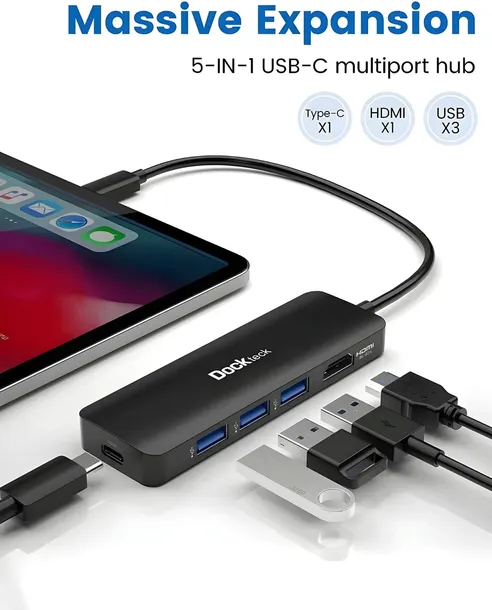 hub-usb-c-dockteck-adapter-koncentrator-5w1-100-w-pd-3x-usb-3-0-hdmi-liczba-portow-5