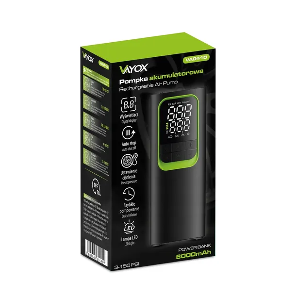 kompresor-samochodowy-elektryczny-pompka-rowerowa-8000mah-powerbank-vayox-cisnienie-maksymalne-10-3-bar-stan-nowy