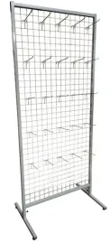 stojak-ekspozytor-szary-z-25-haczykami-krata-fv