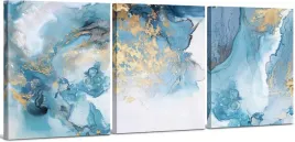 niebiesko-zlota-abstrakcyjna-dekoracja-scienna-3x-obraz-40x30-zestaw
