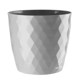 doniczka-oslonka-plastikowa-cristal-18-cm-szary-polysk-geometryczny-wzor
