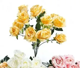 roza-roze-bukiet-sztuczne-kwiaty-zolte-15szt-55cm