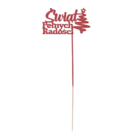 czerwony-brokatowy-topper-swiat-pelnych-radosci-napis-na-piku-ozdoba