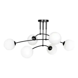 lampa-sufitowa-wiszaca-czarna-biala-mleczna-szklana-kula-6x-e27