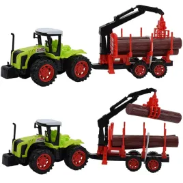 traktor-z-przyczepa-hds-ciagnik-z-napedem-zabawka-3-bale-drewna-rolniczy