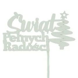 zielony-napis-swiat-pelnych-radosci-prezent-pod-choinke-topper-swiateczny