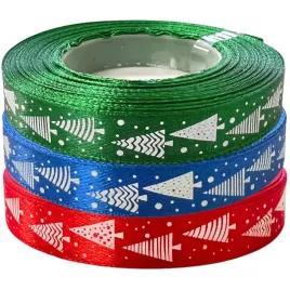 swiateczne-wstazki-12mm-23m-zielony-niebieski-czerwony-z-choinkami
