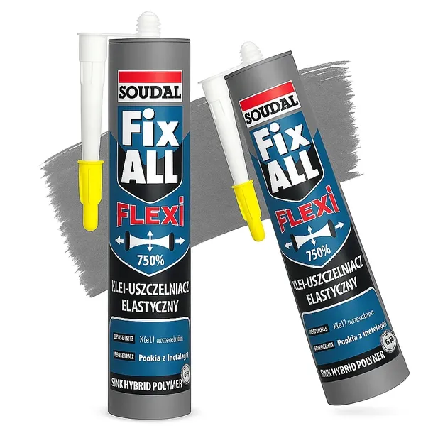 Soudal Fix ALL Flexi 290ml SZARY klej USZCZELNIACZ HYBRYDOWY uniwersalny