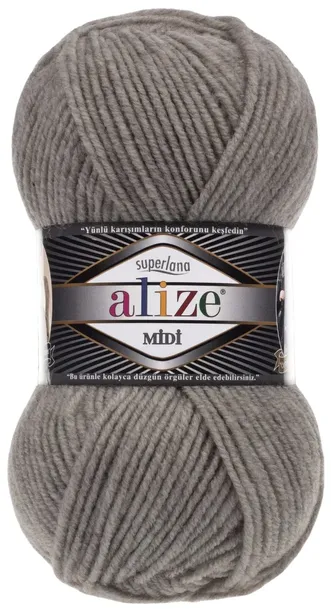 Włóczka Alize Superlana MIDI - 283 GOŁĘBI SZARY- 170m/100g 25% Wełna