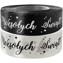 zestaw-swiatecznych-wstazek-25mm-23m-czarny-bialy-wesolych-swiat