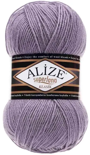 Włóczka Alize Superlana KLASIK - 257 LAWENDOWY - 280m/100g 25% Wełna