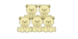 topper-na-tort-zlote-misie-dekoracja-urodzinowa-baby-shower-5-szt