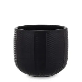 doniczka-oslonka-czarna-ceramiczna-z-wzorem-w-jodelke-nowoczesna-12-5cm