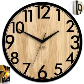 zegar-scienny-drewniany-debowy-focus-33-cm-cichy-mechanizm