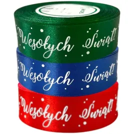 swiateczne-wstazki-25mm-23m-zielony-niebieski-czerwony-wesolych-swiat