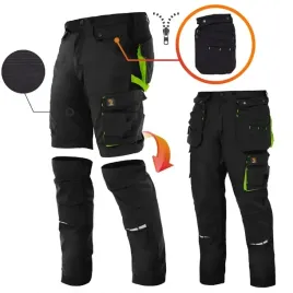 spodnie-robocze-monterskie-meskie-2w1-krotkie-spodenki-odpinane-czarne