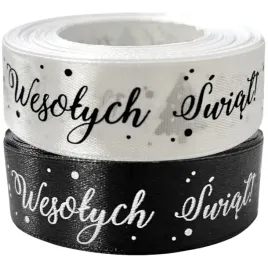 zestaw-swiatecznych-wstazek-25mm-23m-bialy-czarny-wesolych-swiat