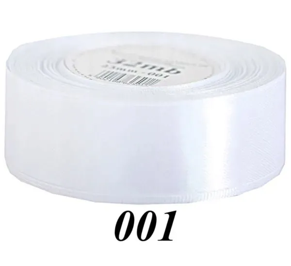 Wstążka satynowa 38mm/32mb, biały - WSAT38-001
