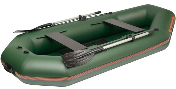 Ponton Kolibri K-280TL AD podłoga pomp. + pawęż i listwą odbojową zielony