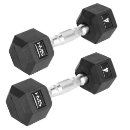 hms-hantle-ciezarki-gumowane-hexagonalne-do-cwiczen-fitness-treningu-2x4-kg
