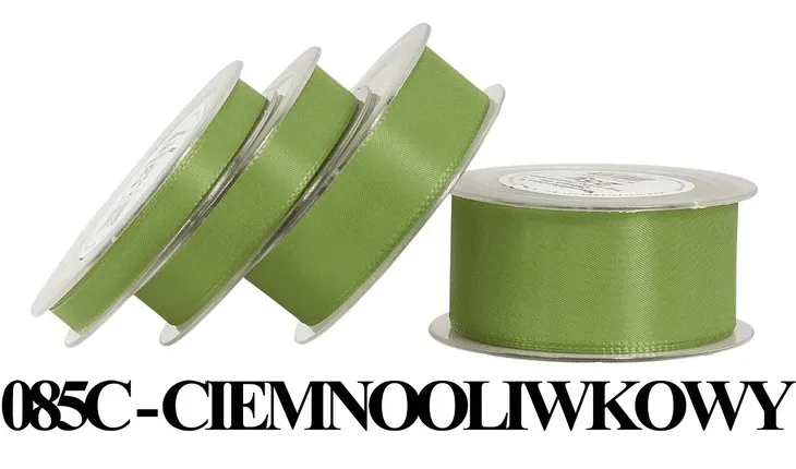 Wstążka z tafty, 25mm/22mb, ciemna oliwka - WTAF25-085C