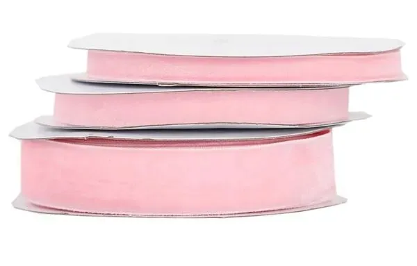 Wstążka aksamitna velvetowa, 12mm/9mb, średni róż - VELVET12-048