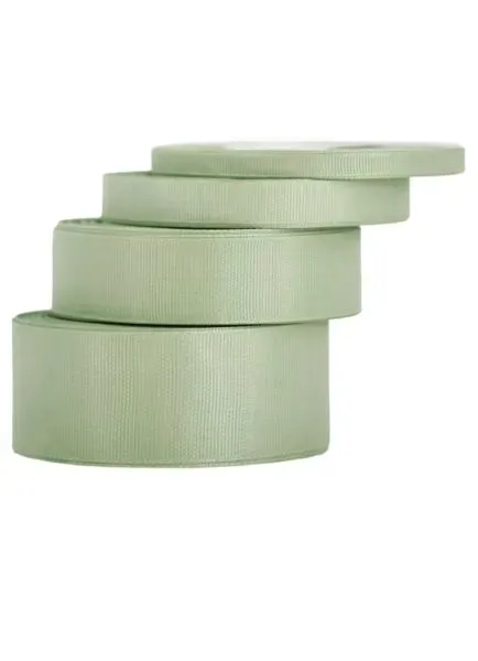 Wstążka rypsowa, 12mm/22mb, zielony szałwia/3 - WRYPS12-080/3