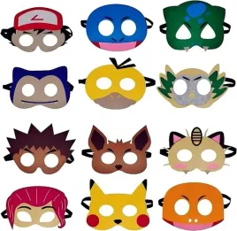 maska-filcowa-pokemon-mix-dla-dzieci-maski-filcowe-12szt