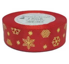 wstazka-metal-sniezynki-25mm-18mb-czerwona-zloto-wtssl25-050