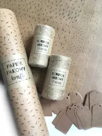 zestaw-do-pakowania-eko-papier-pakowy-sznurek-juta-tagi-wzor-listki-kropki