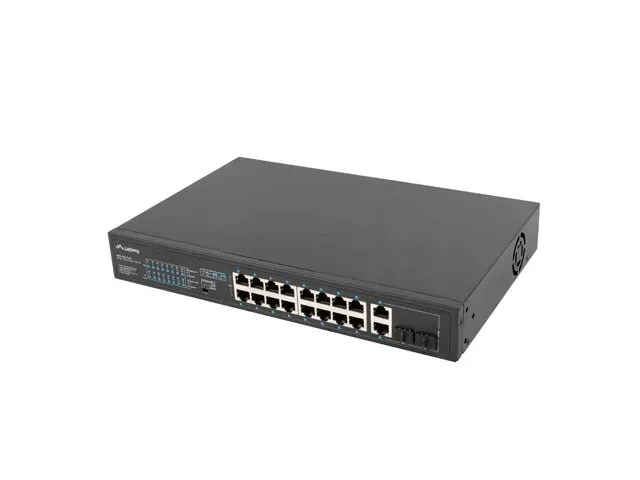 lanberg-switch-rack-19-16x-100mb-poe-2x-combo-liczba-portow-18-stan-nowy
