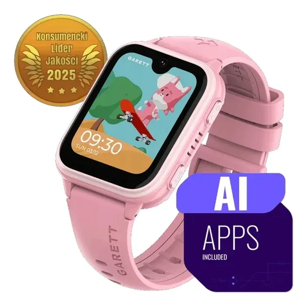 GARETT. Smartwatch Garett Kids Vibe AI 4G PINK RÓŻOWY