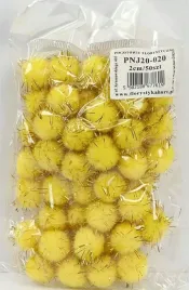 pompony-metalizowane-jeze-sr-2cm-50szt-zolte-pnj20-020