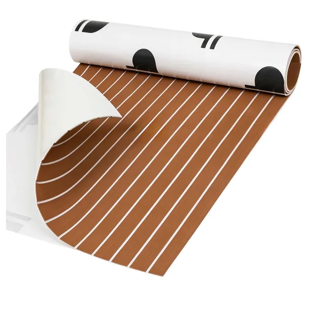 EVA mata antypoślizgowa podłogowa teak biały 240x90cm do jachtów z klejem