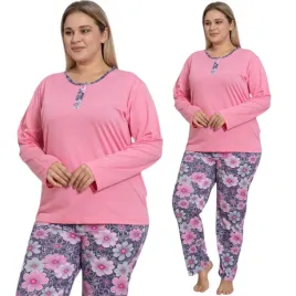 pizama-damska-morella-plus-size-dlugie-spodnie-100percent-bawelna