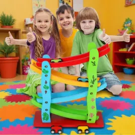 tor-zjezdzalnia-drewniana-4-samochodziki-zabawka-edukacyjna-dla-dzieci