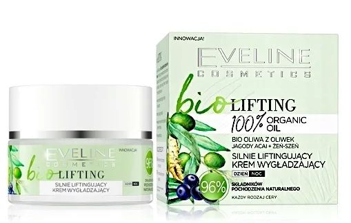 SILNIE LIFTINGUJĄCY KREM DO TWARZY Z ŻEŃ-SZENIEM I BIO OLIWĄ EVELINE