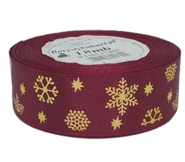 wstazka-metal-sniezynki-25mm-18mb-bordo-zloto-wtssl25-060