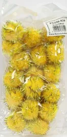 pompony-metalizowane-jeze-sr-3cm-20szt-zolte-pnj30-020