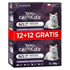 bezzbozowa-karma-dla-kota-tasty-chunkies-mix-smakow-84percent-miesa-12-12-gratis