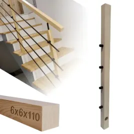 kantowka-slupek-drewniany-jesionowy-6x6x110cm-uchwyt-przelotowy-balustrada