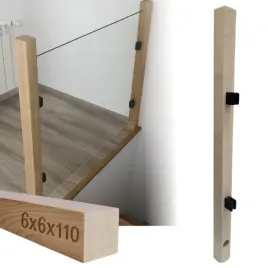kantowka-slupek-drewniany-bukowy-6x6x110cm-z-uchwytami-pod-szklo-balustrada