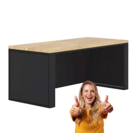 biurko-drewniane-debowe-170x80x75-czarne-panele-boczne-salon-pokoj