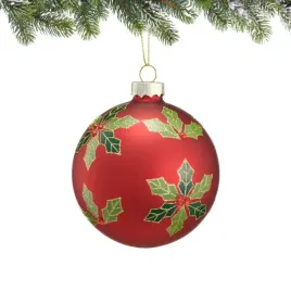 villa-italia-bombka-czerwona-dekorowana-ostrokrzew-75-cm